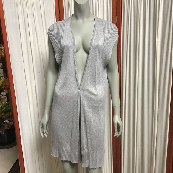 Premise Studio Women's Sleeveless Long Cardigan Gray Knit Size XL - Picture 1 of 8